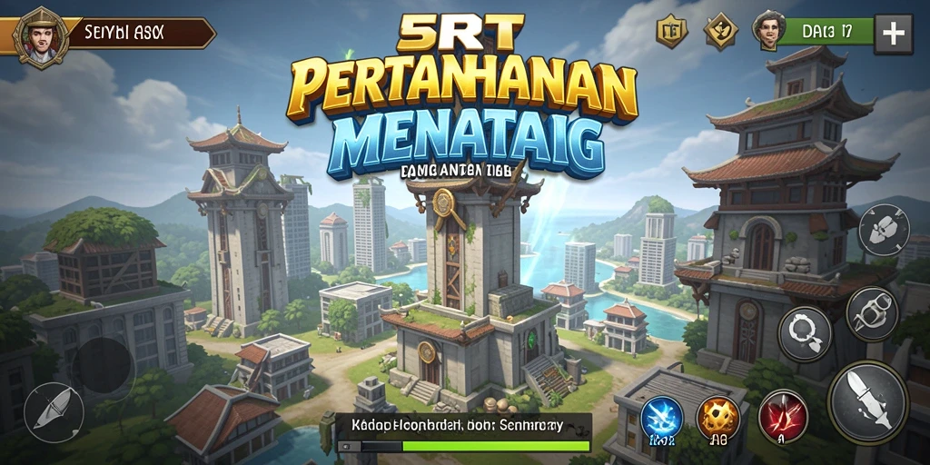 Tampilan gameplay menegangkan di 5RT Tower Defense.
