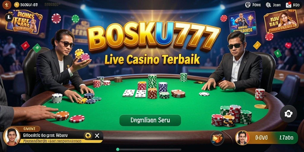 Tampilan menarik dari gameplay Live Casino di BOSKU777.