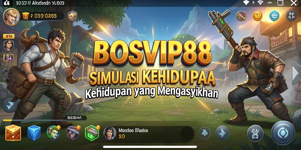 Tangkapan layar gameplay BOSVIP88 yang menampilkan interaksi karakter dalam dunia simulasi.