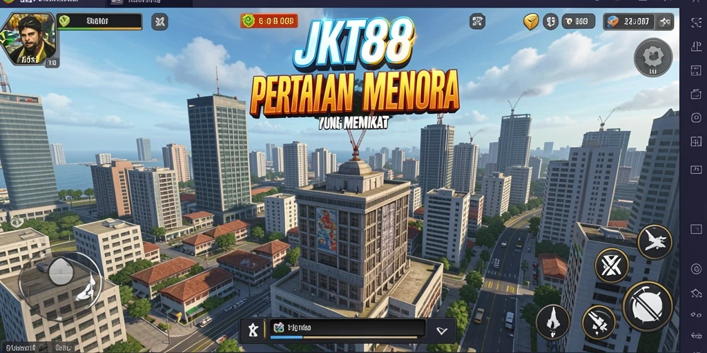 Screenshot JKT88 menampilkan momen seru dalam pertahanan menara.