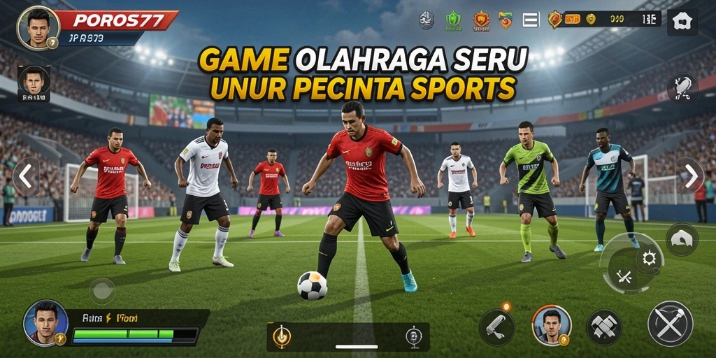 Gameplay POROS77 menunjukkan aksi olahraga yang menegangkan dan seru.