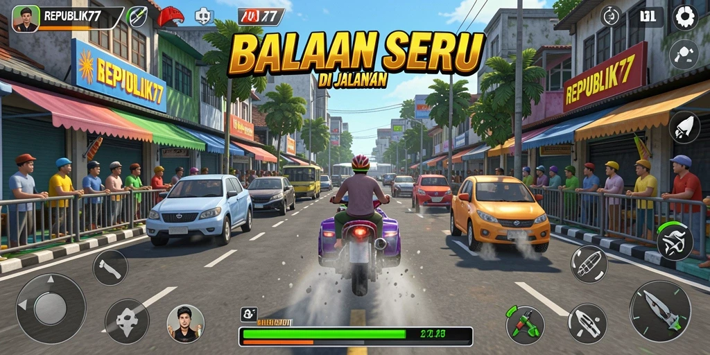 Gameplay seru mobil balap di REPUBLIK77.