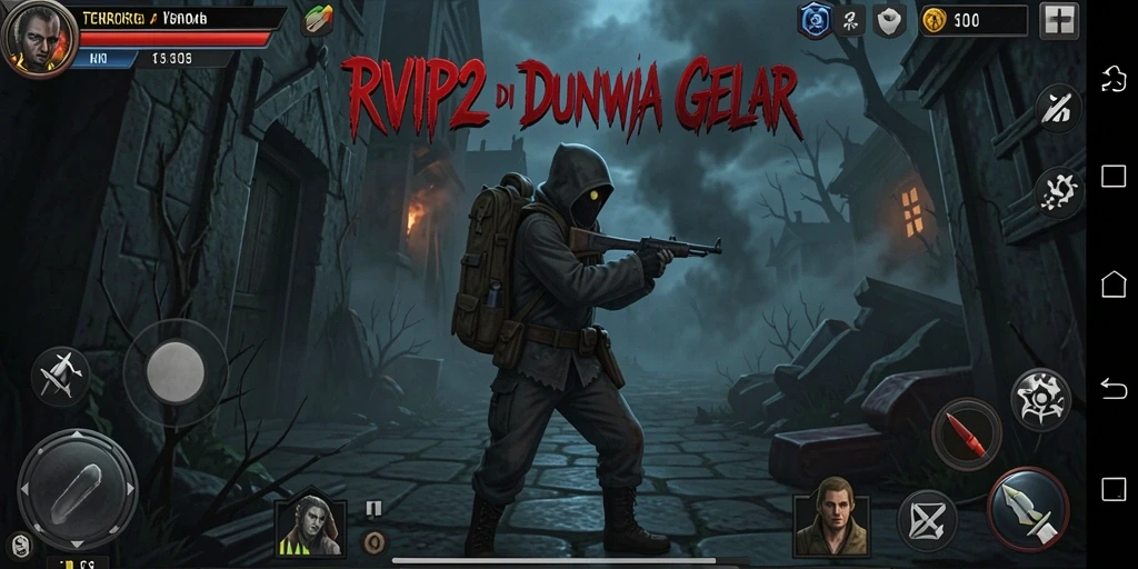 Screenshot gameplay RVIP2 menampilkan suasana mencekam dengan karakter yang terjebak.