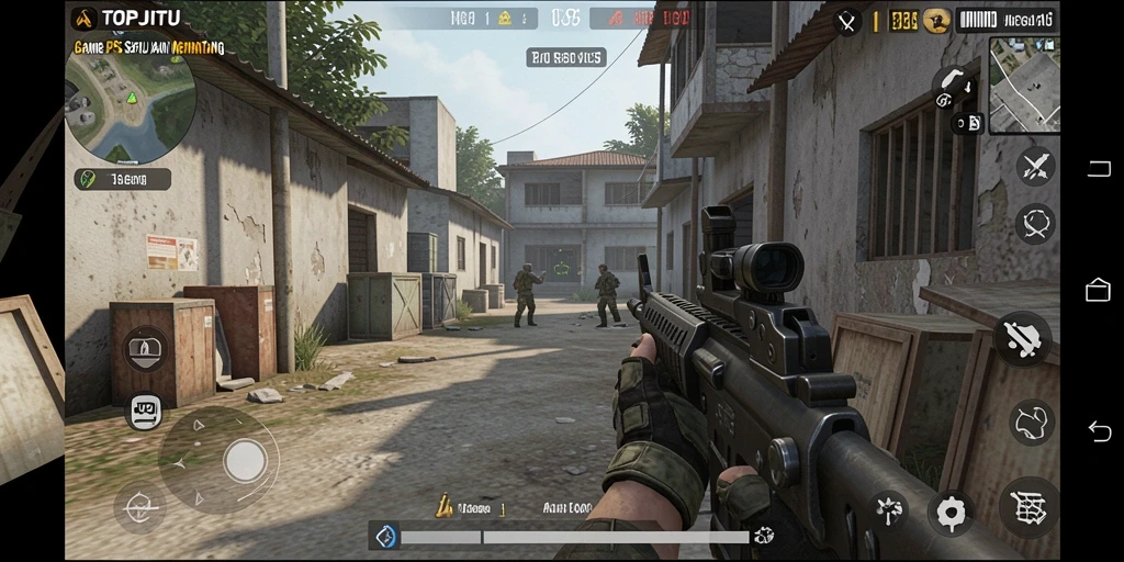 Tampilan gameplay intens di TOPJITU dengan aksi mendebarkan.